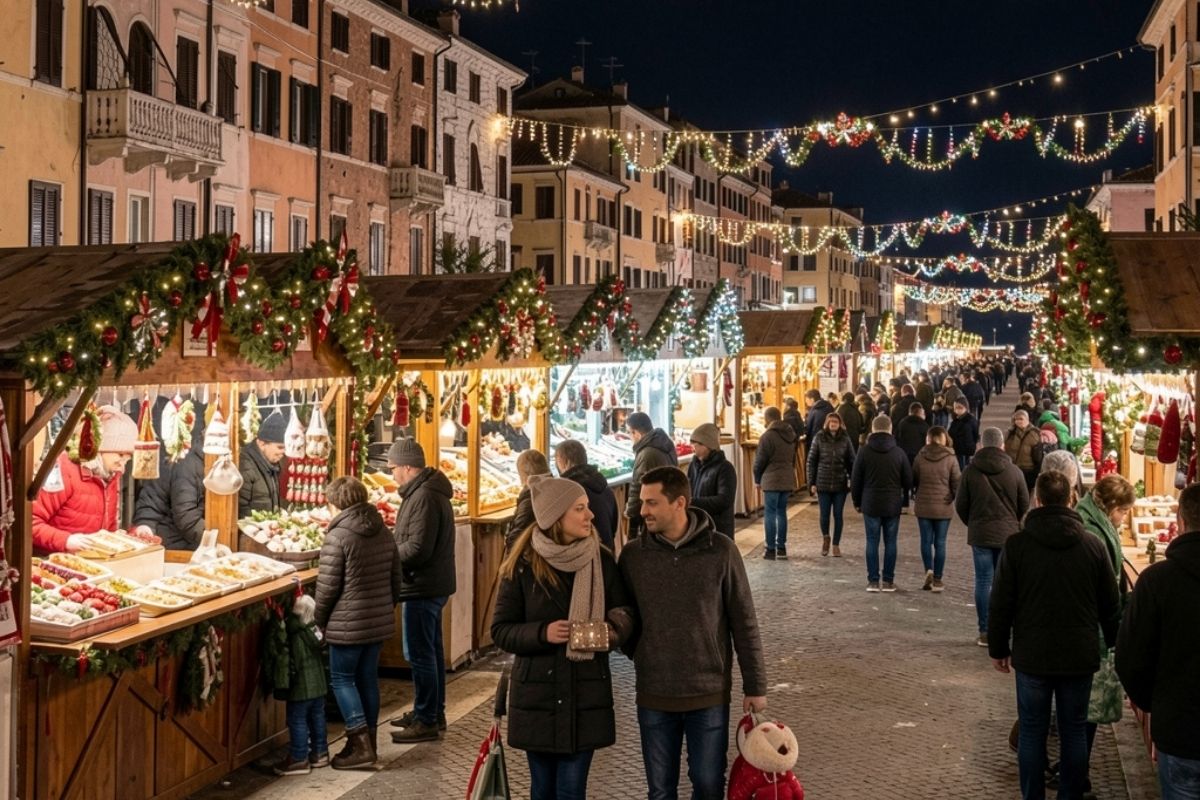Mercatini di Natale a Cala Gonone con decorazioni festive