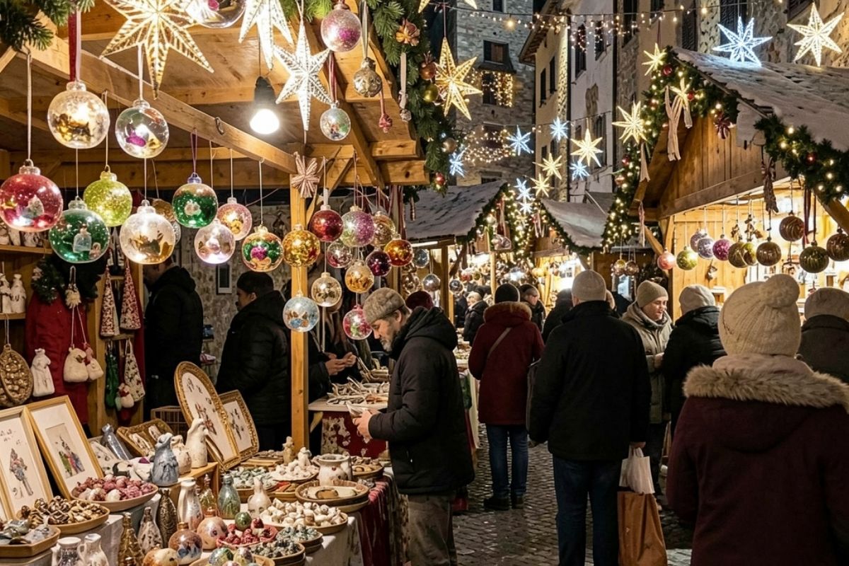 Mercatini di Natale a Porto Torres con luci festive