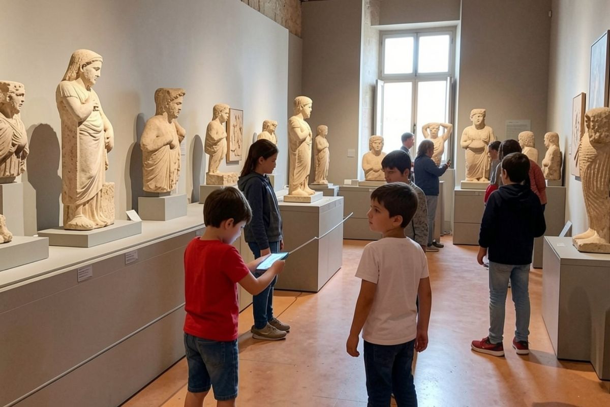 Bambini che esplorano il Museo Archeologico di Porto Torres